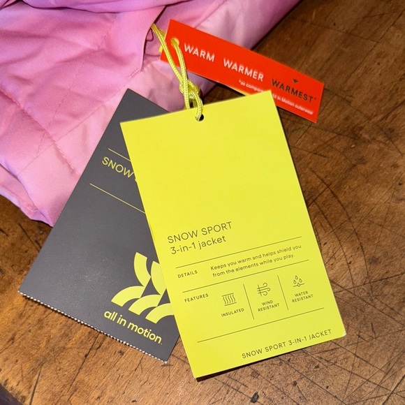 All in Motion Hooded Warm Winter Coat Girls Size Small 6/7 Active Wear Outdoors - Picture 15 of 16